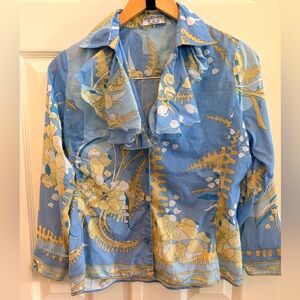 Averarado Bessi - Floral Blue and Yellow Blouse